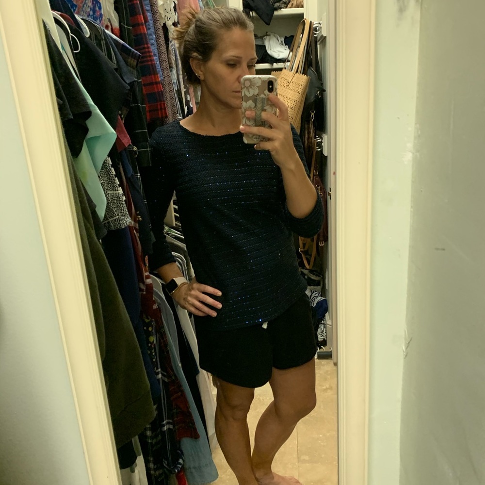 3/4 sleeve navy top